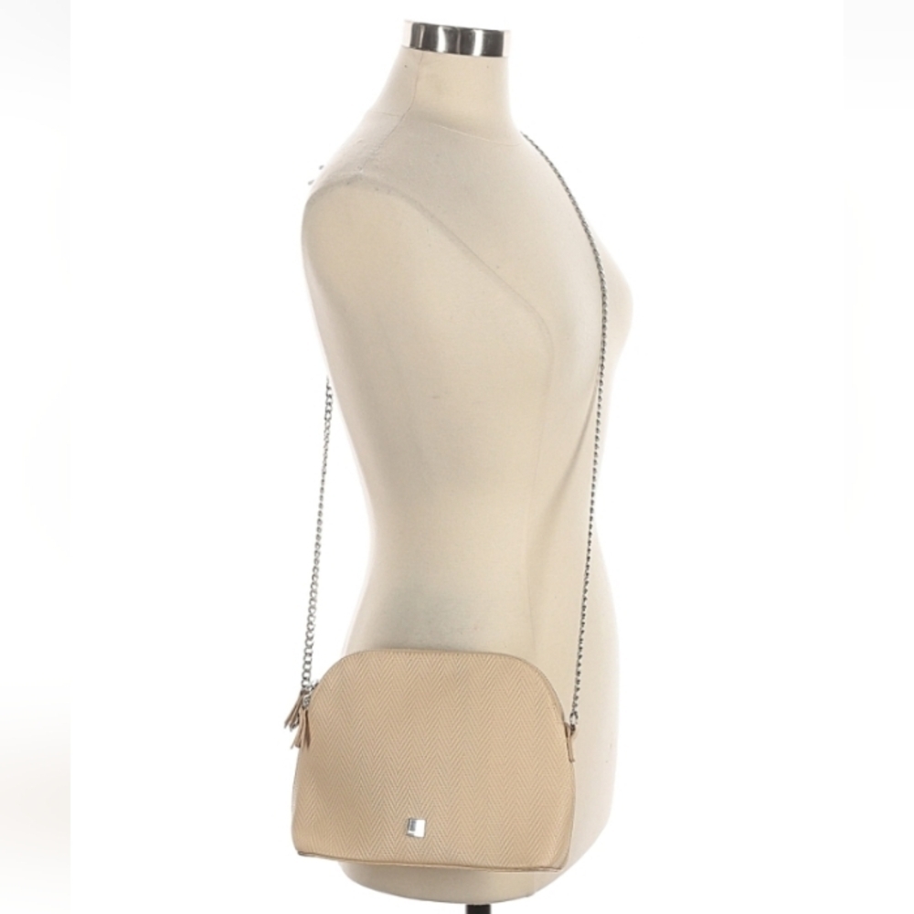 Bershka Woven Crossbody Bag Tan Ivory Chain Strap – Great Condition